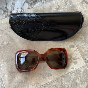 Versace Tortoise Shell Sunglasses with Black Case
